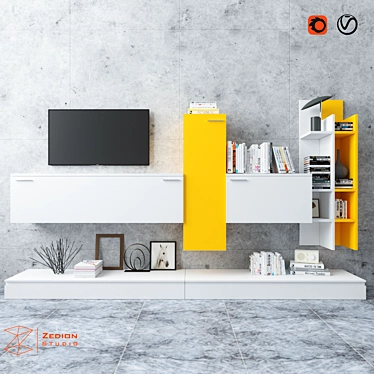 Sleek Wall Storage Solution 3D model image 1 