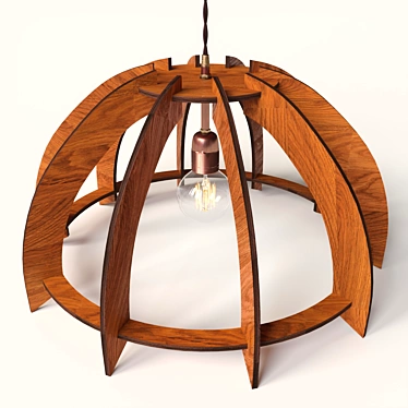 Albero Loft Wooden Chandelier 3D model image 1 