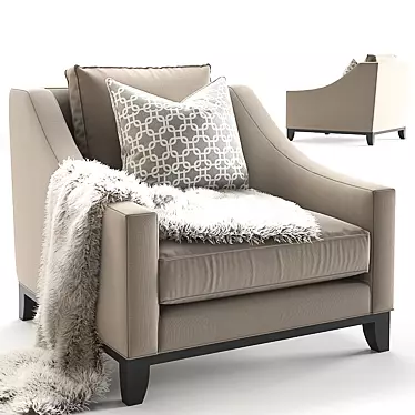 Elegant Baker Designer Lounge Chair 3D model image 1 