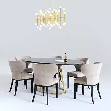 Table Rooma Design, Meurice rectangle chandelier