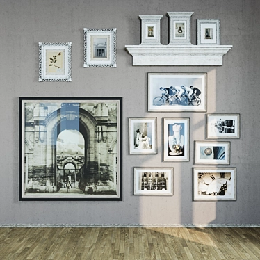 Vintage Frame Set: Textured, OBJ included 3D model image 1 