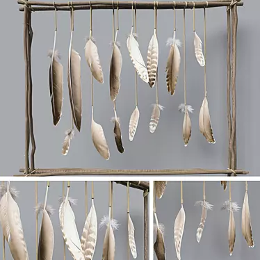 Feather Deco: Elegant Home Accent 3D model image 1 