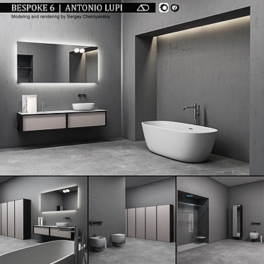 Elegant Bespoke Bathroom Furniture 3D model image 1 