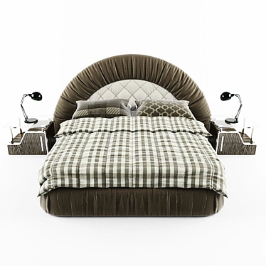 Sleek King-Size Modern Bed 3D model image 1 