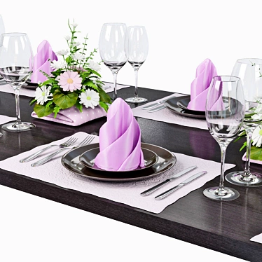 Elegant Table Setting for Any Occasion 3D model image 1 