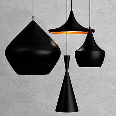 Elegant TOM DIXON Pendant: Black & Copper 3D model image 1 