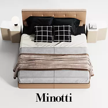 Minotti Bedford Bed Set 3D model image 1 
