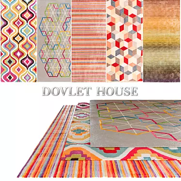 Luxurious Collection: DOVLET HOUSE Carpets - Set of 5 [Part 6] 3D model image 1 