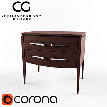 Vintage Bentley-inspired Christopher Guy RIVOLI Sideboard 3D model image 1 