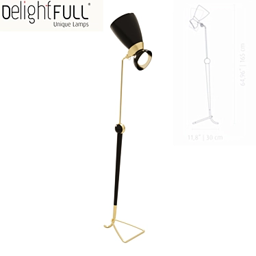 Russian AMY Floor Lamp: 59" Height, 11.8" Width, 15.7" Length 3D model image 1 