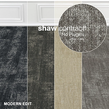 Modern Edit Collection: Shaw Contract Carpet Tiles 3D model image 1 