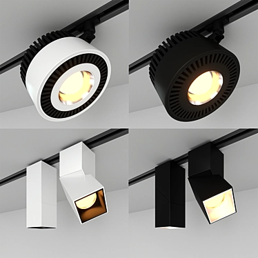 Adjustable Track Lighting Set 3D model image 1 