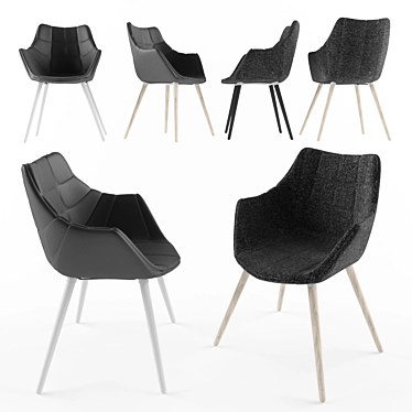 Zuiver Twelve Armchair Black - 4 Types 3D model image 1 