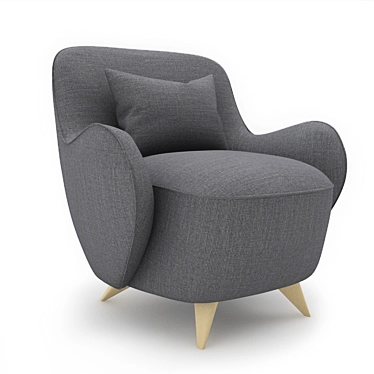 Elegant Maple Barrel Chair 3D model image 1 
