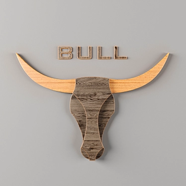 Abstract Bull Head Wall Art 3D model image 1 