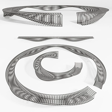 Sculptural Zipper Benches for NYC 3D model image 1 