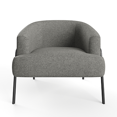 Stylish Gray Paolo Accent Chair 3D model image 1 