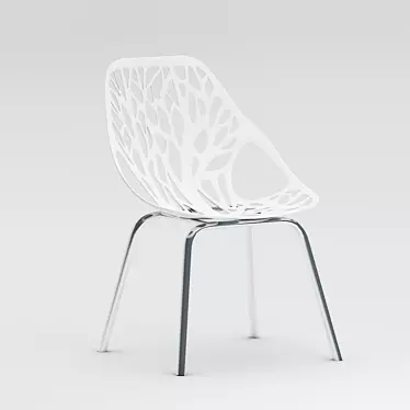 Elegant White Coral Chair 3D model image 1 