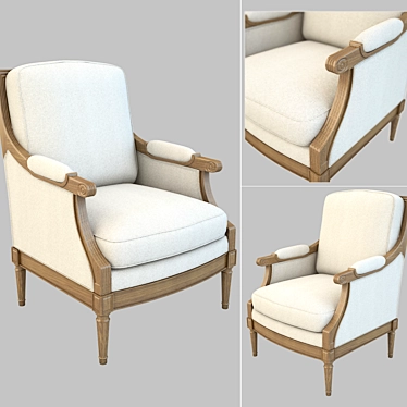 Antique Louis XVI Bergère Chair 3D model image 1 