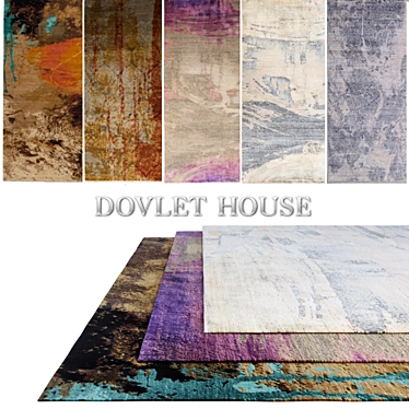 Title: DOVLET HOUSE Carpets Set 5 pcs (Part 30) 3D model image 1 