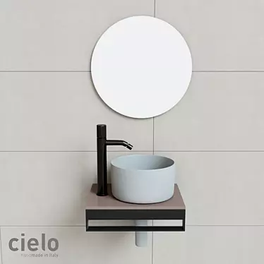 Cielo Shui Comfort: Smooth Round Washbasin 3D model image 1 