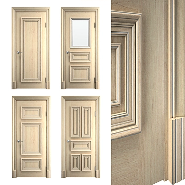 Premium Massivstyle Palladio Door 3D model image 1 