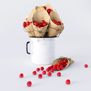 Vintage Mug with Currants 3D model image 1 