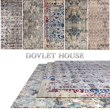 Title: DOVLET HOUSE Carpets - 5 Piece Assortment 3D model image 1 