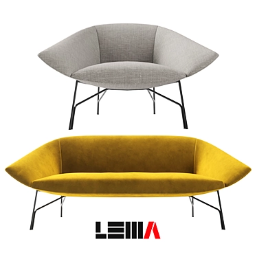 Lennox Lema Sofa & Armchair: Luxurious Comfort in Every Stitch 3D model image 1 