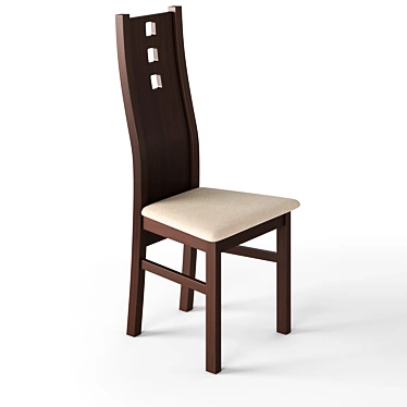 Elegant Oak Chair 3D model image 1 