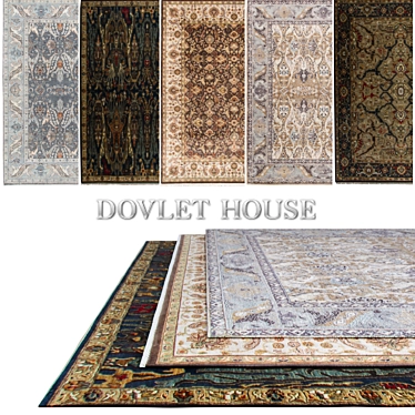 DOVLET HOUSE 5-Piece Carpets Set (Part 44) 3D model image 1 