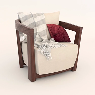 Cozy Cushioned Armchair 3D model image 1 