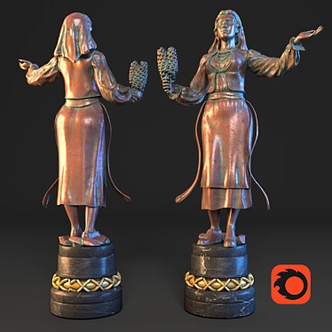 Soviet Colxoznisa Sculpture 3D model image 1 