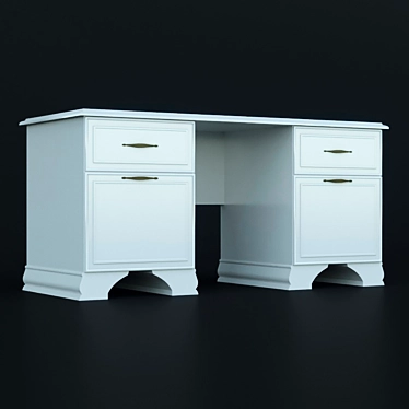 Elegant Cream Writing Desk 3D model image 1 