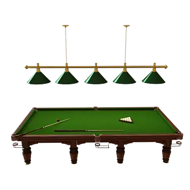 Regent Billiard Table: Prestige Golden Green Lighting 3D model image 1 