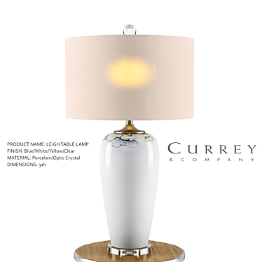 Elegant Leigh Table Lamp: Porcelain & Crystal 3D model image 1 