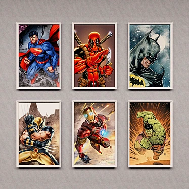 Dynamic Superheroes Wall Art - Marvel & DC Comics | 25 Pieces 3D model image 1 