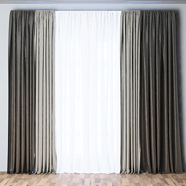 Elegant Curtain_24: Timeless Beauty 3D model image 1 