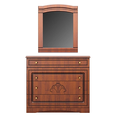 Classic Cherry Dresser Set 3D model image 1 