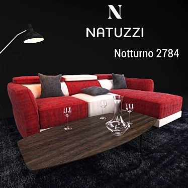Sleek Natuzzi Notturno Sofa 3D model image 1 