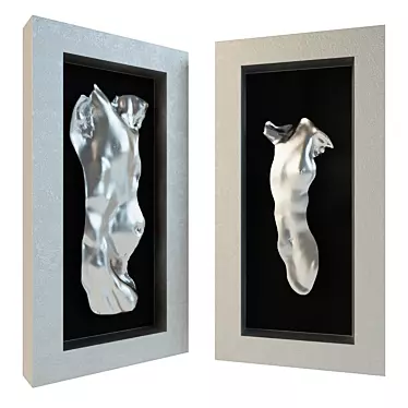 Silver Metal Woman and Man Panel 3D model image 1 