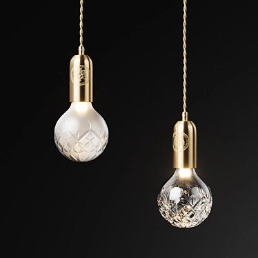 Elegant Crystal Bulb Pendant 3D model image 1 