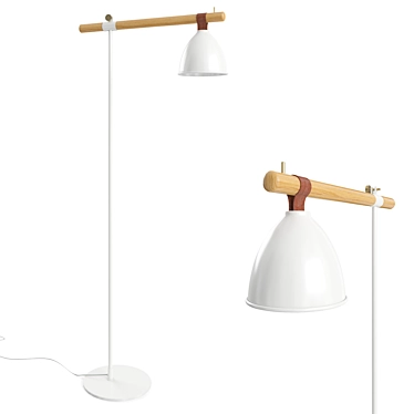 Contemporary Leather Strap Floor Lamp 3D model image 1 