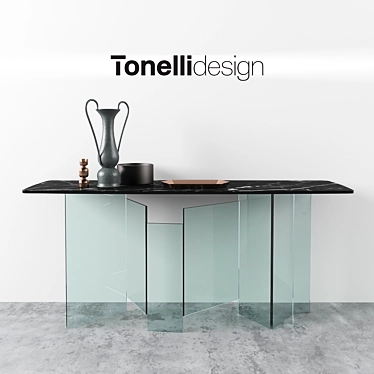 Sleek Glass-Ceramic Console | METROPOLIS 3D model image 1 