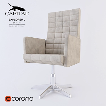 Elegant Occasional Office Armchair 3D model image 1 