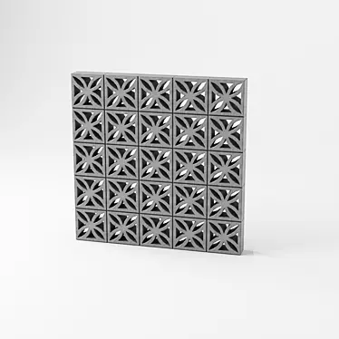 Modular Concrete Wall Blocks 3D model image 1 