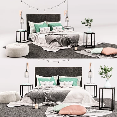 Elegant Vray-Ready Bedroom Set 3D model image 1 