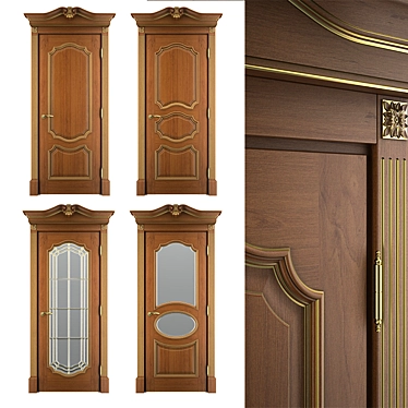 Amaliya Solid Wood Interior Door 3D model image 1 