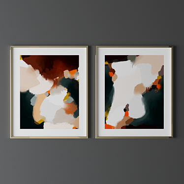 Abstract Art Set - 13 Paintings 3D model image 1 