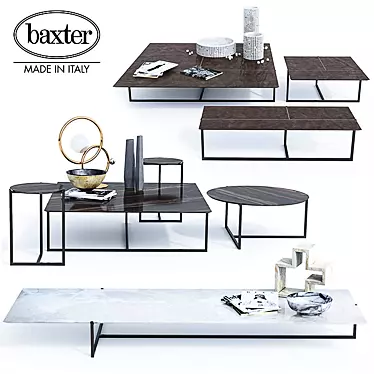 Modern Baxter Icaro Tables - Stunning and Functional Set 3D model image 1 